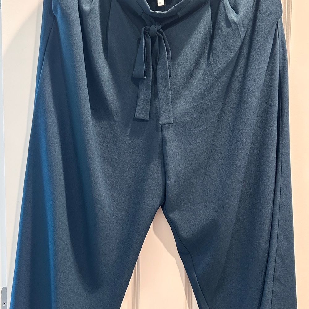 New with tags DR2 Blue Ankle Cropped Pants with Drawstring Waist